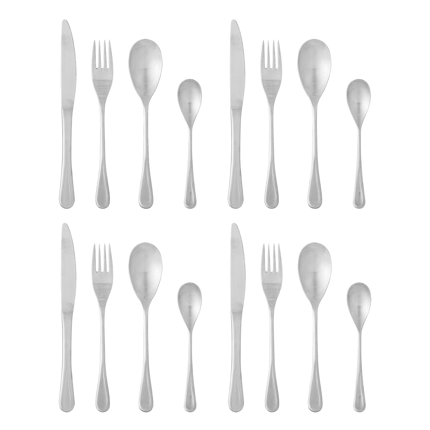 Bloomingville Elvera Cutlery Set in Stainless Steel Silver on a white background