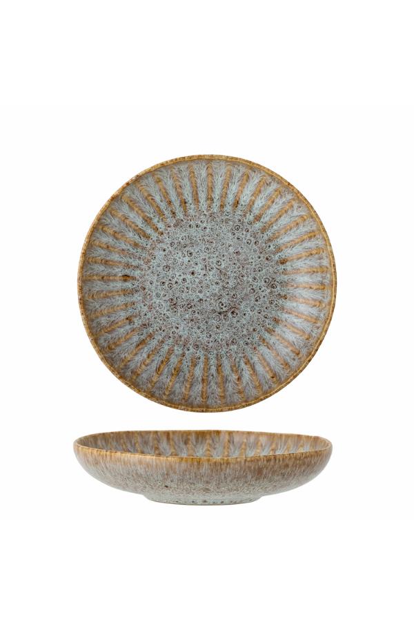 Bloomingville Fleur Deep  Nature Stoneware Plate in multicolour pattern