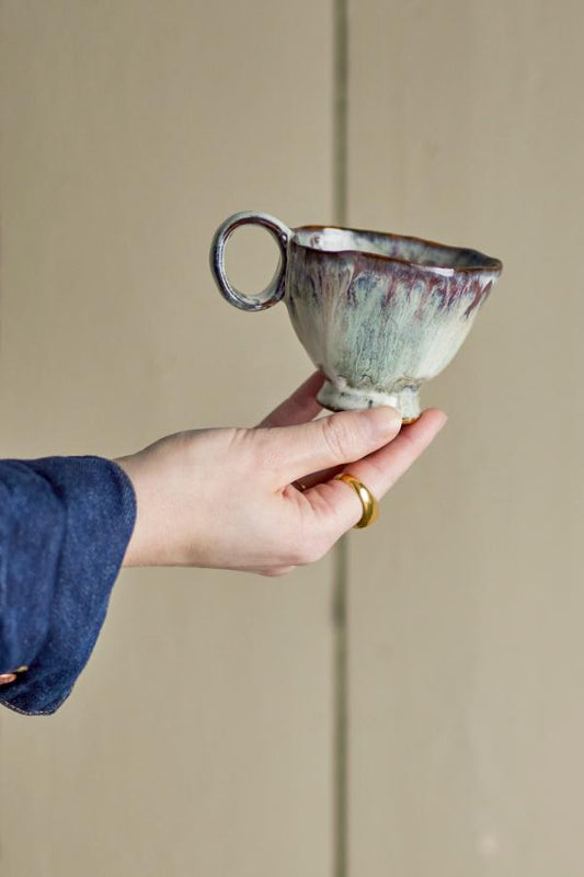 Bloomingville Imogen Stoneware Cup in Gray & Violet