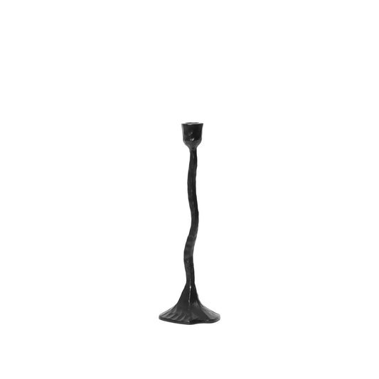 Broste Copenhagen Amy Large Black Candle Holder on a white background 
