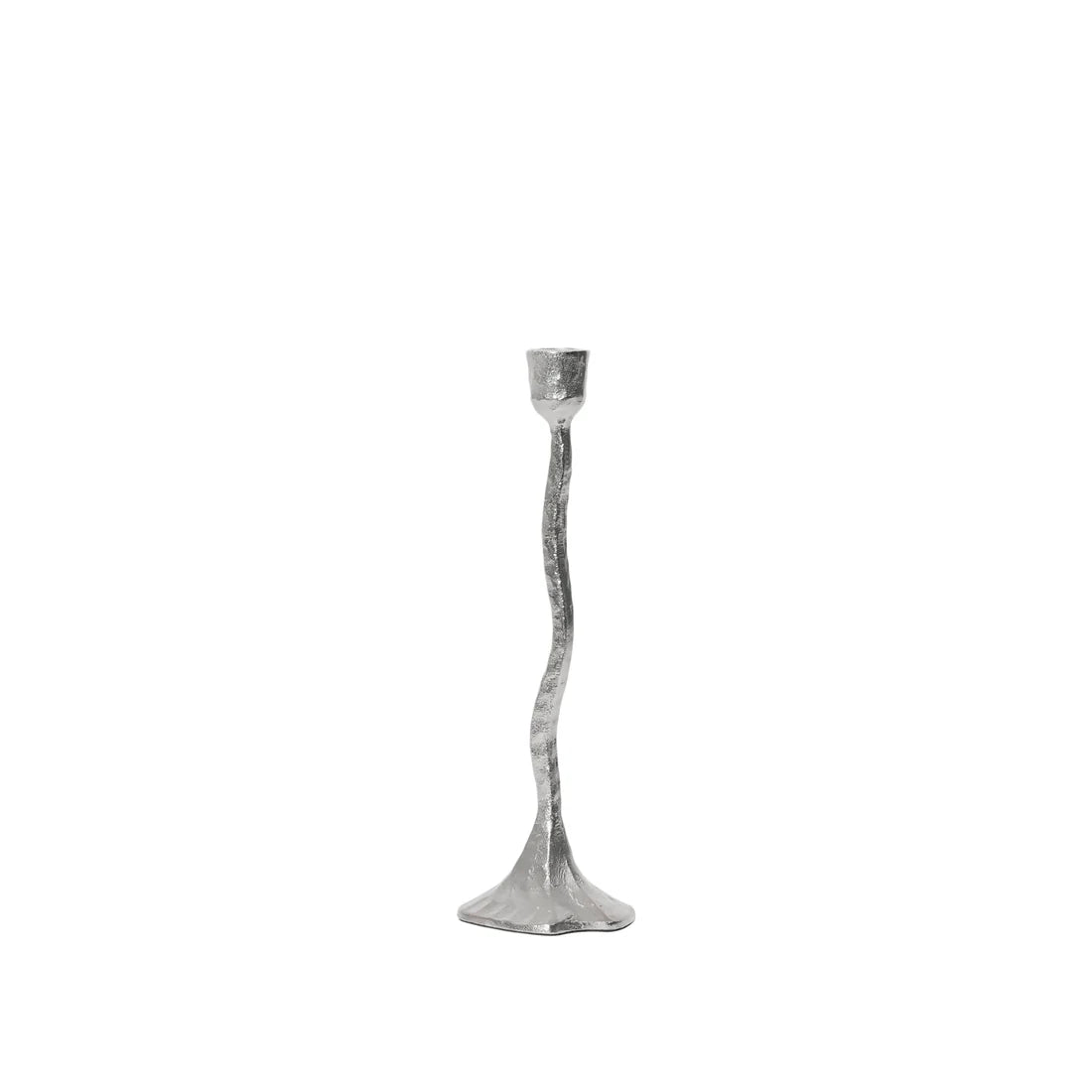 Silver candle holder on a white background