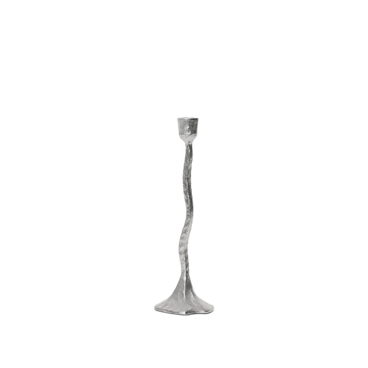 Silver candle holder on a white background