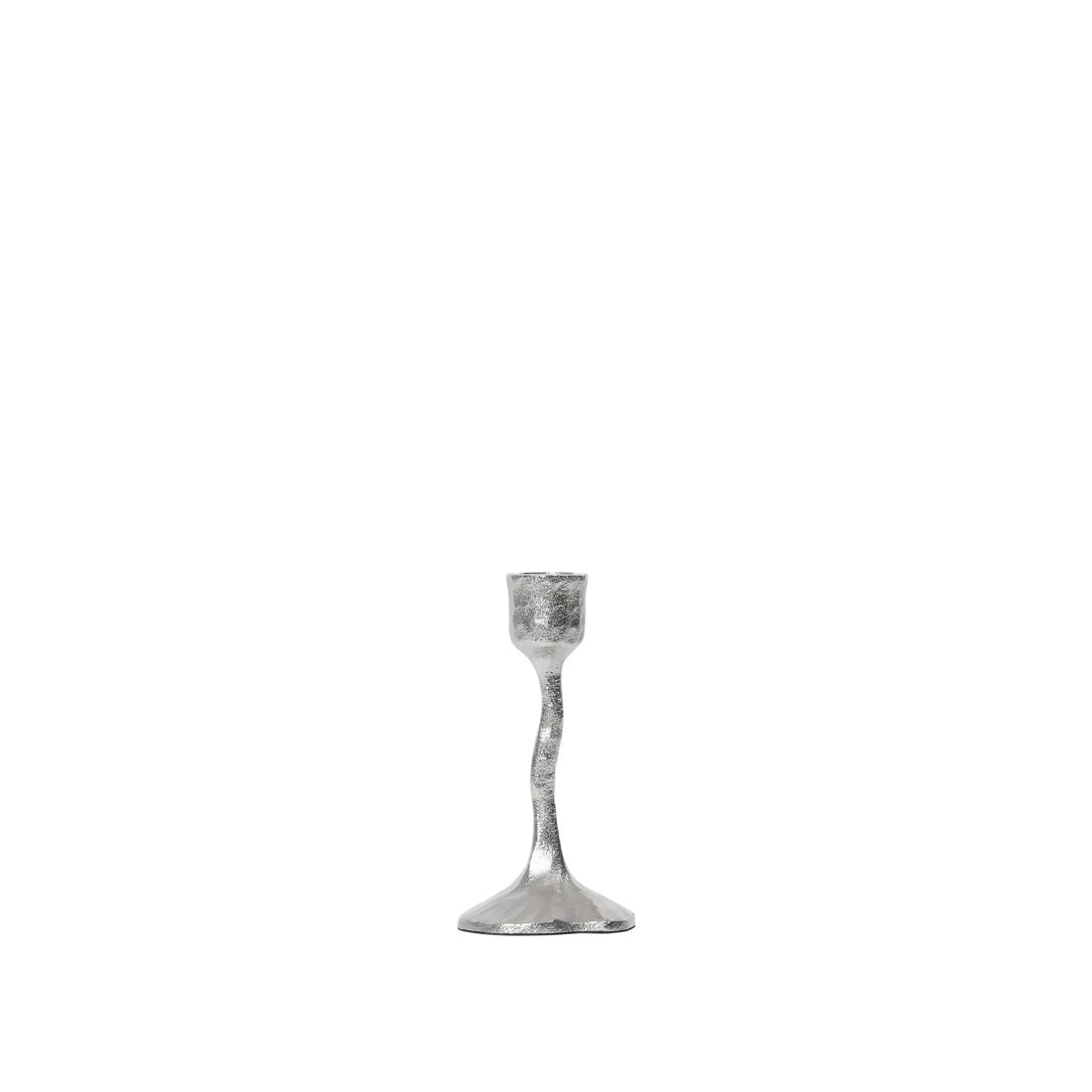 Silver candle holder on a white background