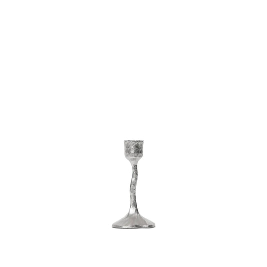 Silver candle holder on a white background