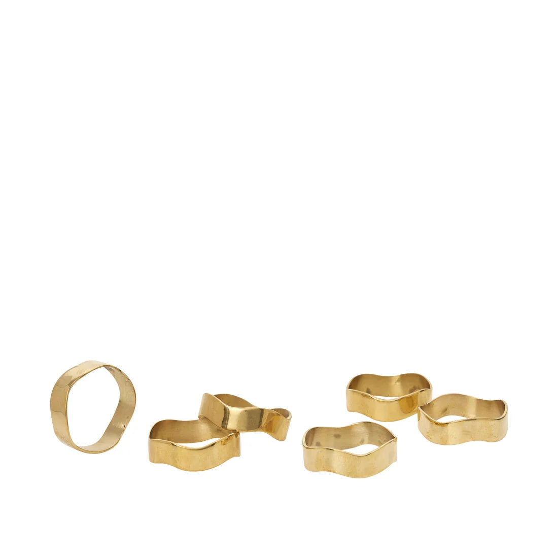 Broste Copenhagen Zina Brass Finish Napkin Ring on a white background 