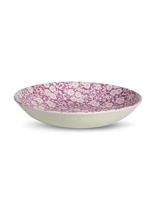 Burleigh Blossom Calico Butter Pat Dish  with purple and white floral pattern on a white background 