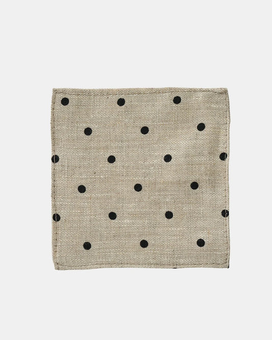 Fog Linen Coaster Natural Dot