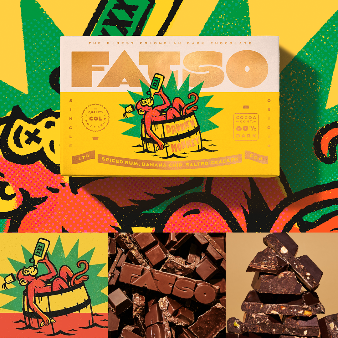FATSO Drunk'n Monkey Chocolate - Spiced Rum, Banana & Salted Cracker