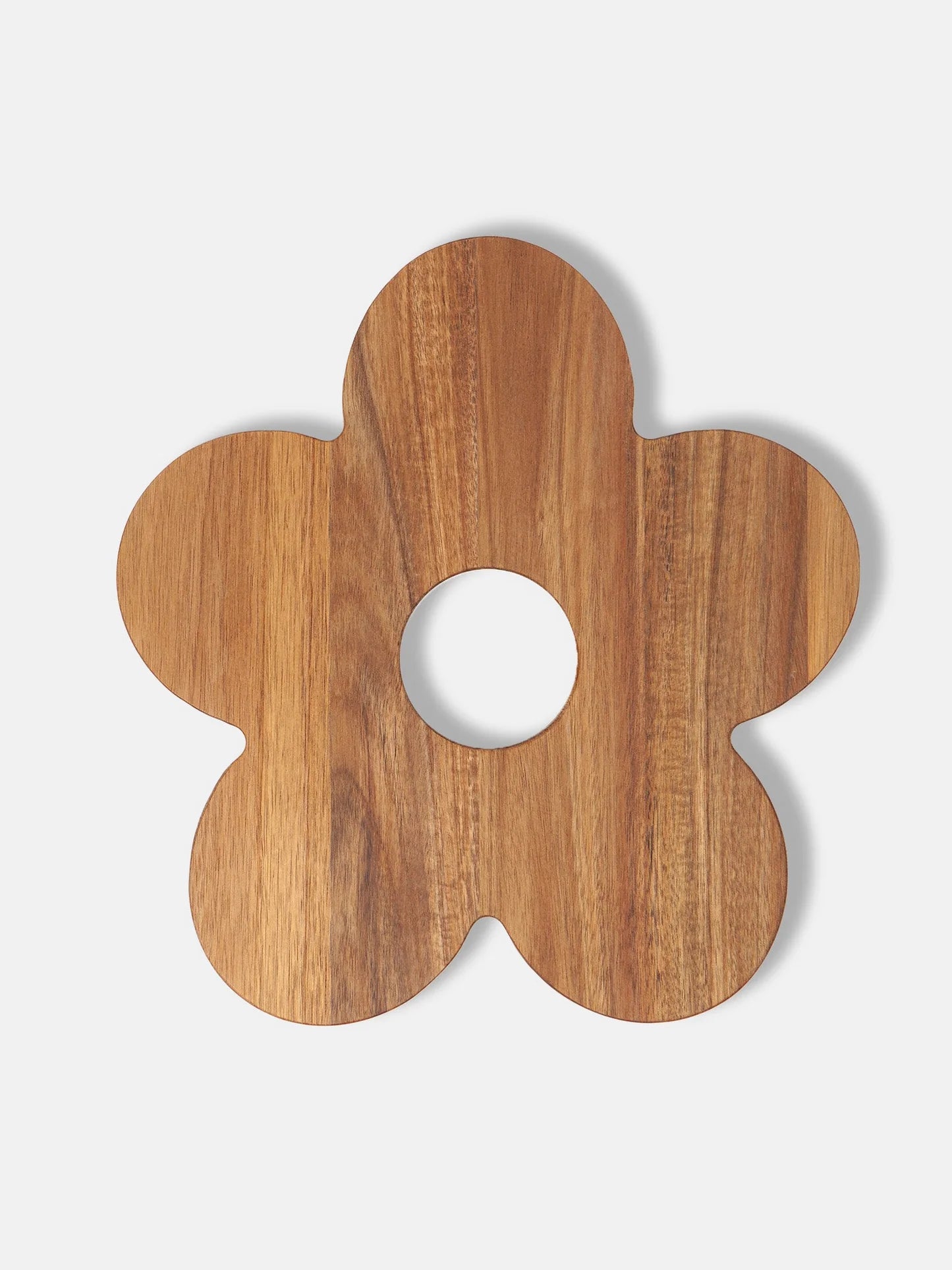 DOIY Daisy Brown Wood Serving Board