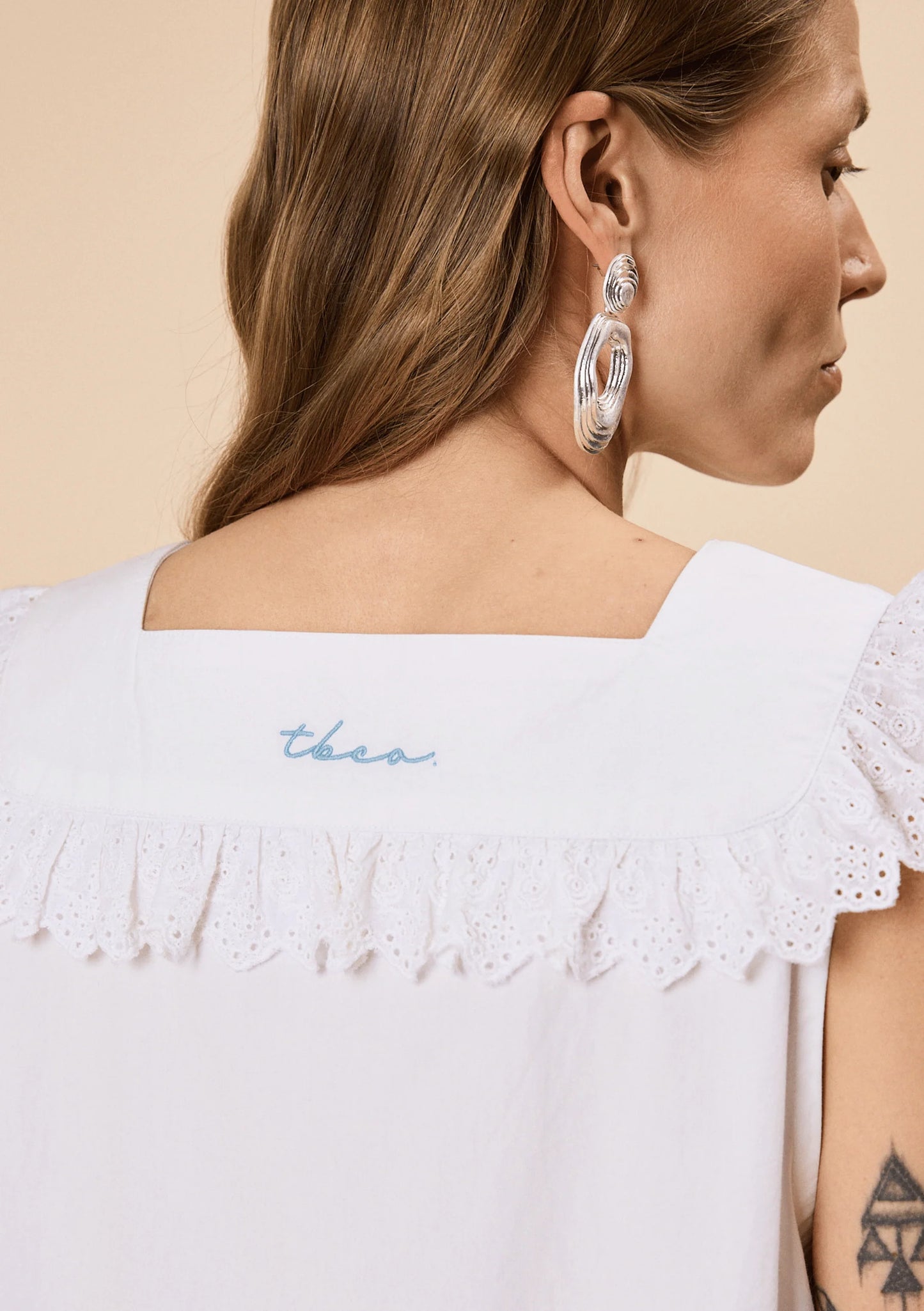 TBCo Cotton Broderie Sleeveless Dress - White