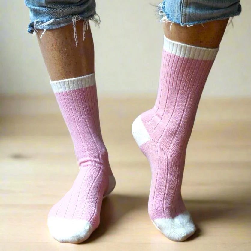 KLUE Merino Wool socks with Bands - Pink