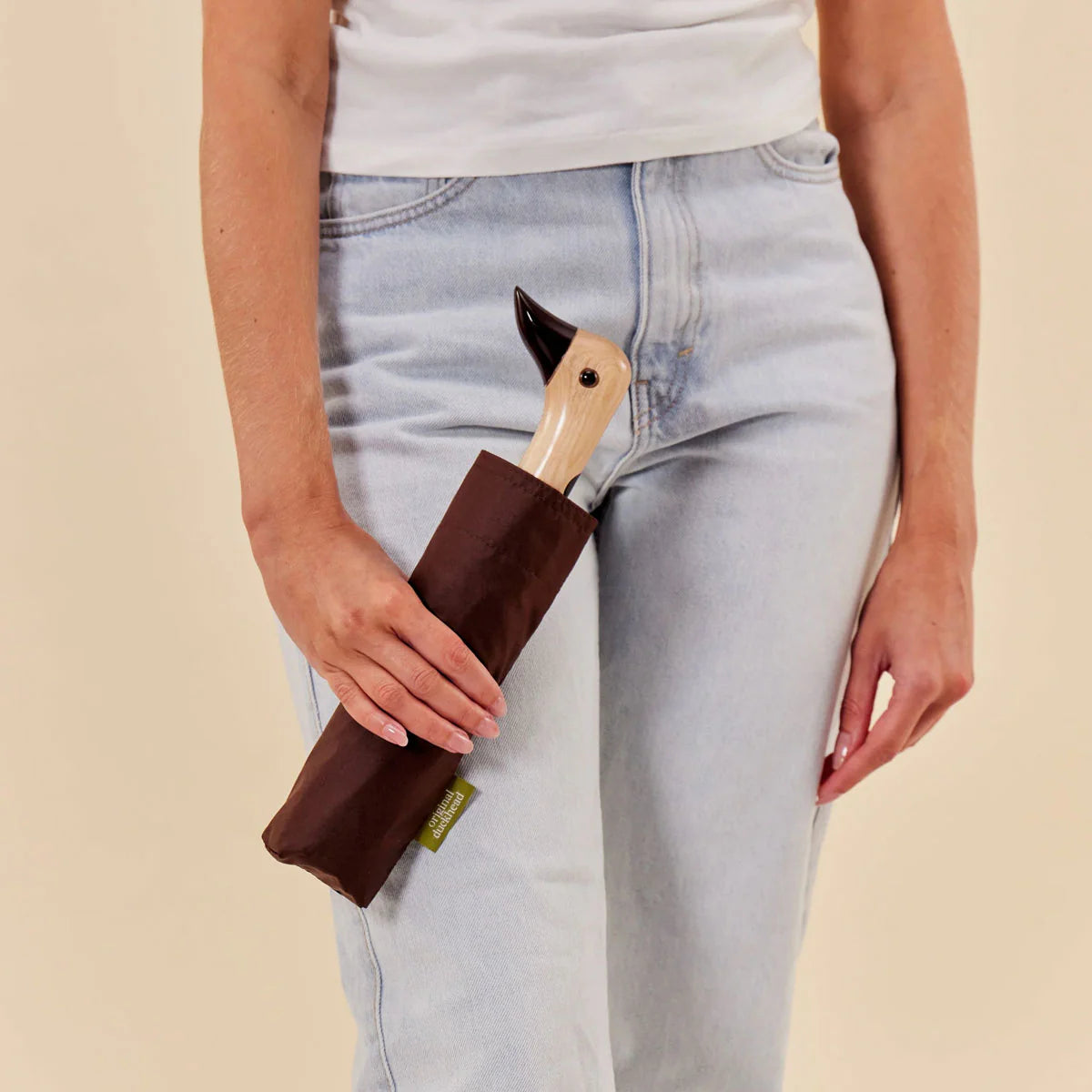 Original Duckhead Signature Compact Umbrella in Brown
