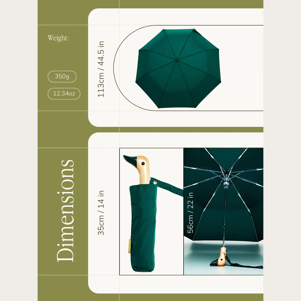 Original Duckhead Umbrella in Forest Green