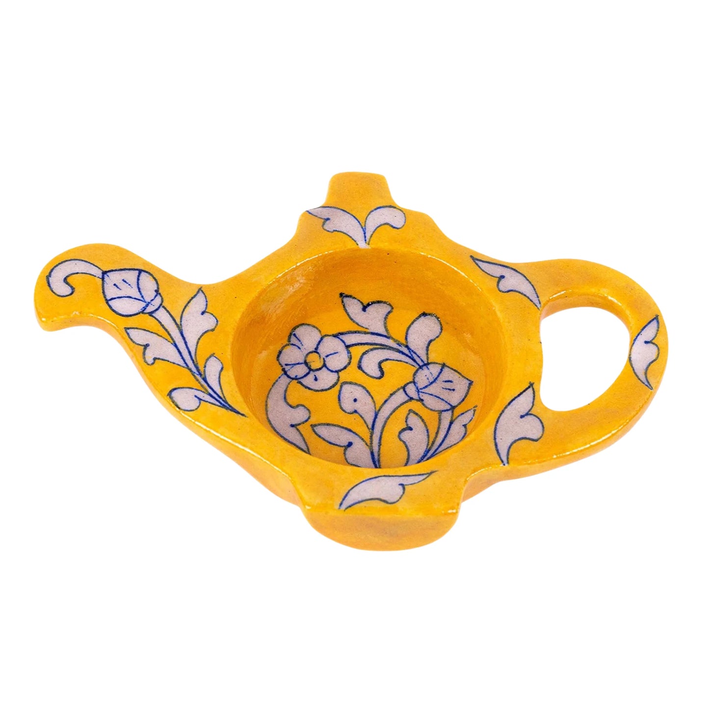 Ecoveeve Yellow Jaal Tea Bag Holder on a white background 