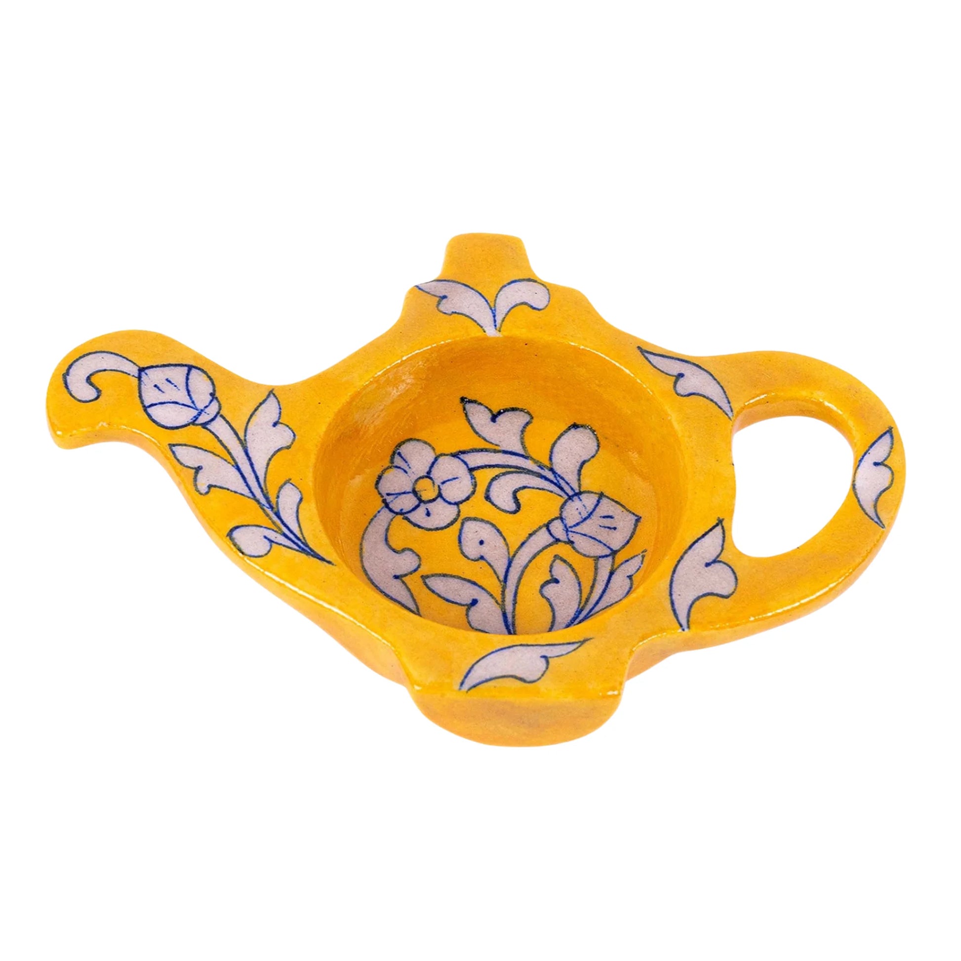 Ecoveeve Yellow Jaal Tea Bag Holder on a white background 