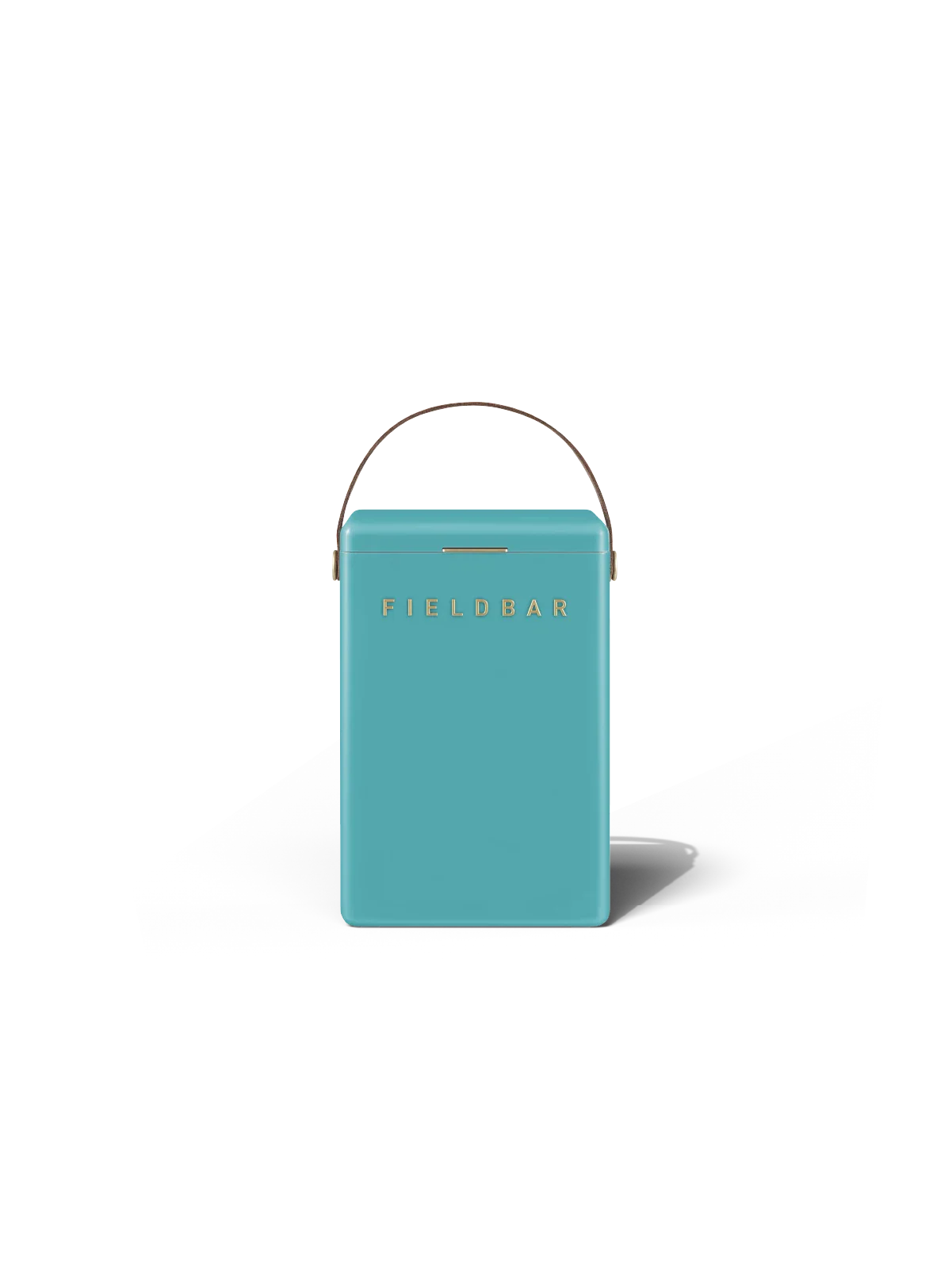 Teak drink cooler box in blue colour on a white background