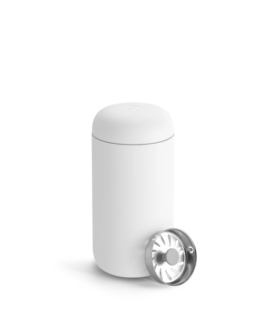 Fellow Carter Move Mug 12oz reusable cup in Matte White colours on a white background 