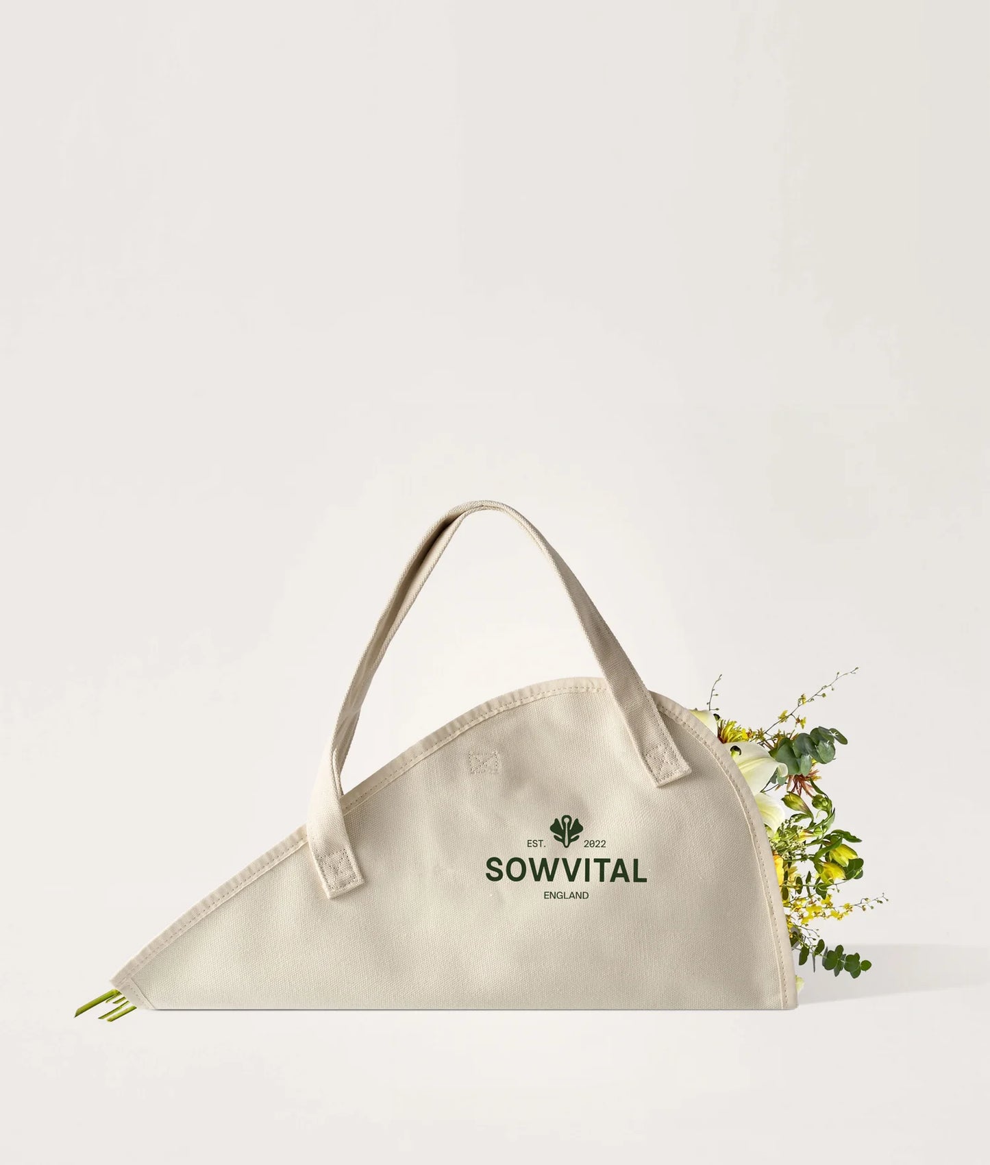 SOWVITAL Small 'Love Thy' Canvas Flower Tote