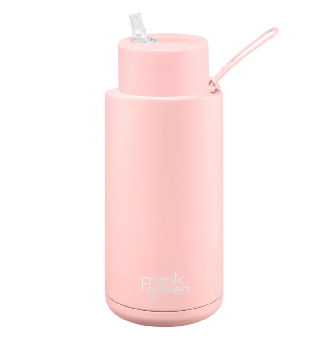 Frank Green Ceramic Reusable Bottle 1L in Blushed Pink