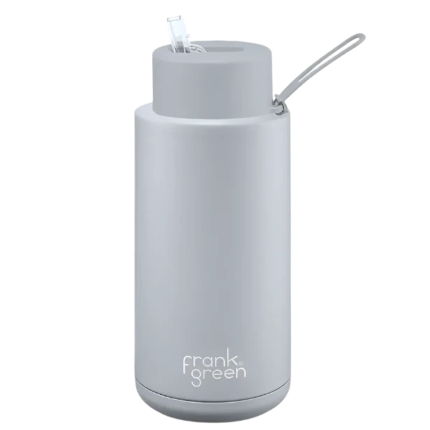 Frank Green Ceramic Reusable Bottle 1L in Harbor Mist Grey