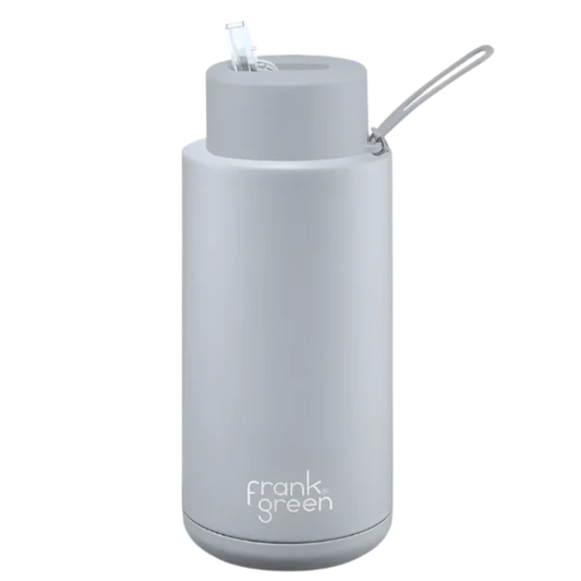 Frank Green Ceramic Reusable Bottle 1L in Harbor Mist Grey