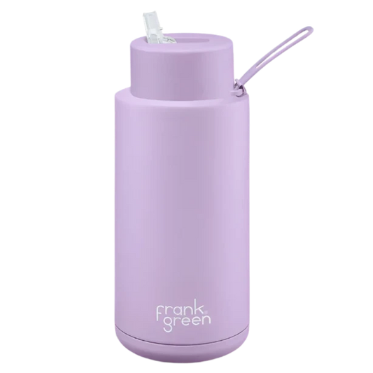 Frank Green Ceramic Reusable Bottle 1L in Lilac Haze colour 