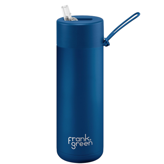 Frank Green Ceramic Reusable Bottle 595ml in Deep Ocean blue 