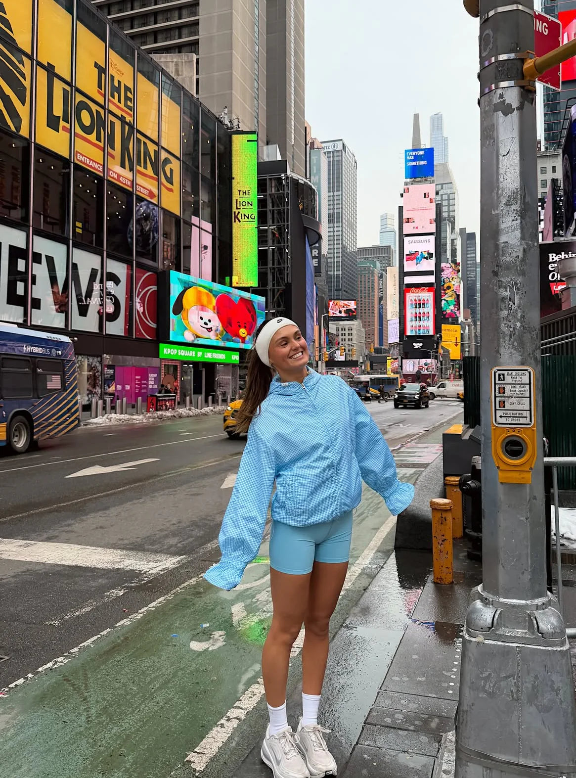 Ginny & Me Flared Windbreaker - Baby Blue Gingham