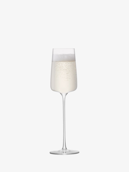 LSA metropolitan champagne flute set of 4 in clear glass