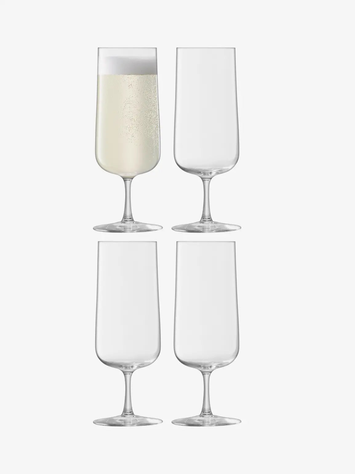 LSA Arc Champagne Flute 240ml Set of 4 - Clear