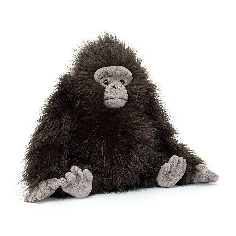 large jellycat black and grey gomez gorilla soft toy