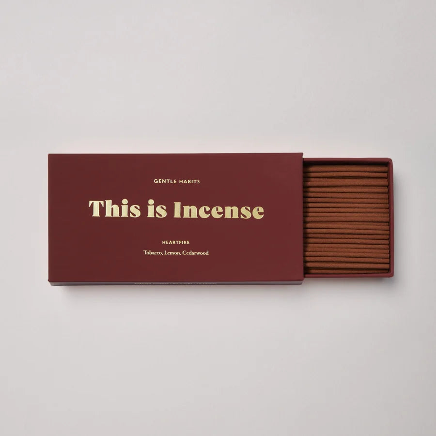 Incense packaging with 'This is Incense' text on a gray background