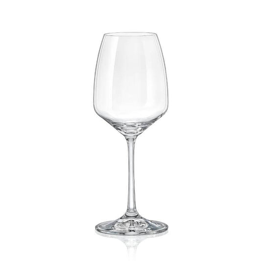 crystalex set of 6 wine glasses in clear glass (455ml) 