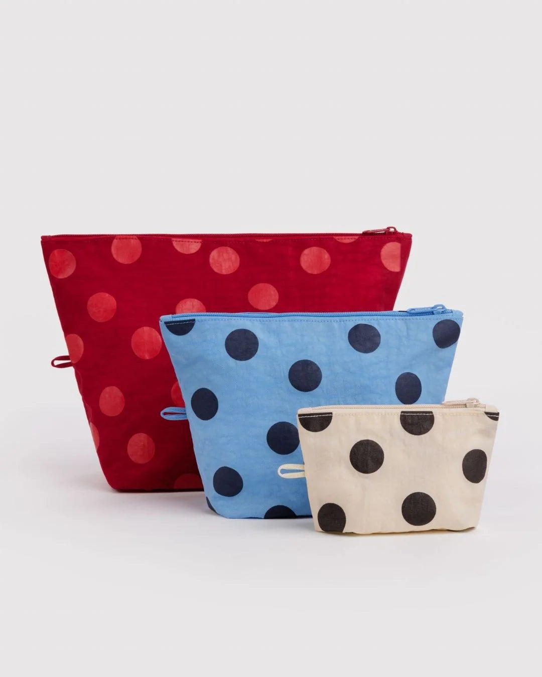 BAGGU Go Pouch Set in Polka Dot Mix colourways on a white background 