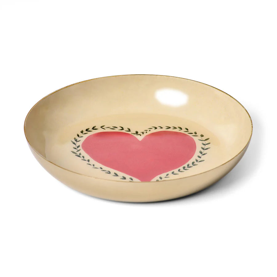 Roomytown Heart Round Enamel Tray