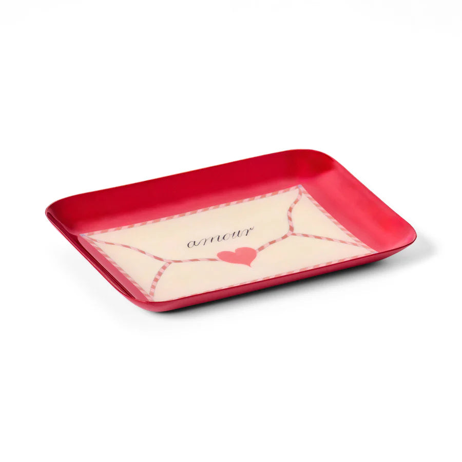 Roomytown Rectangular Enamel Tray - Love Letter