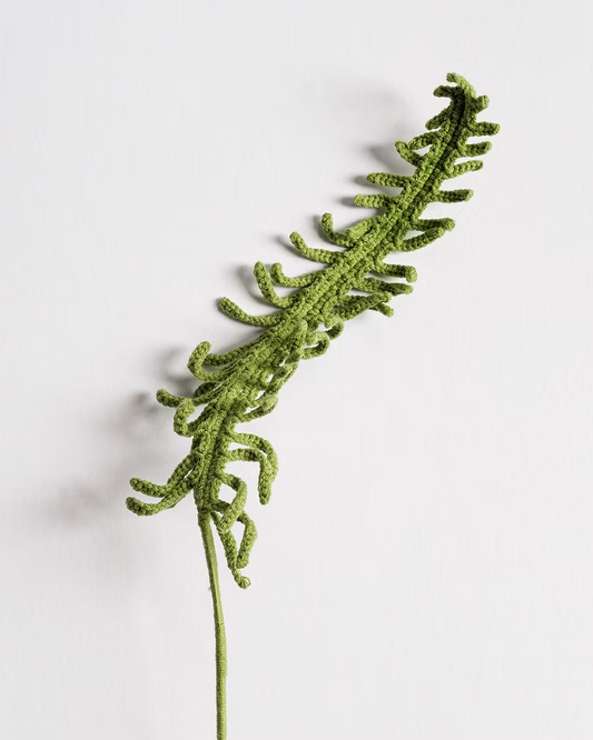 Handmade Crochet Flower in Green Sword Fern