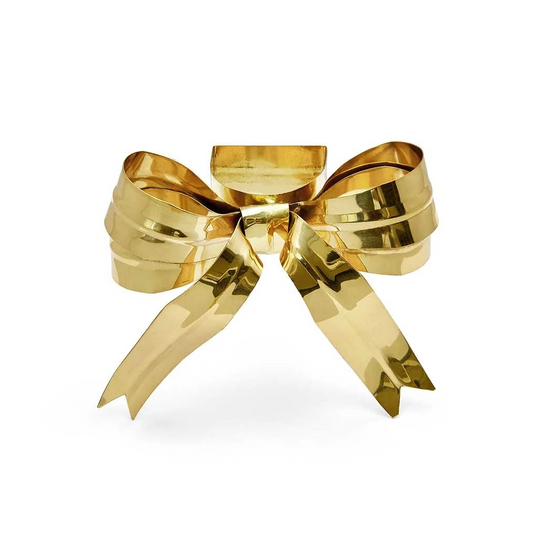Host Home Bow Napkin Ring in gold colour on a white background 