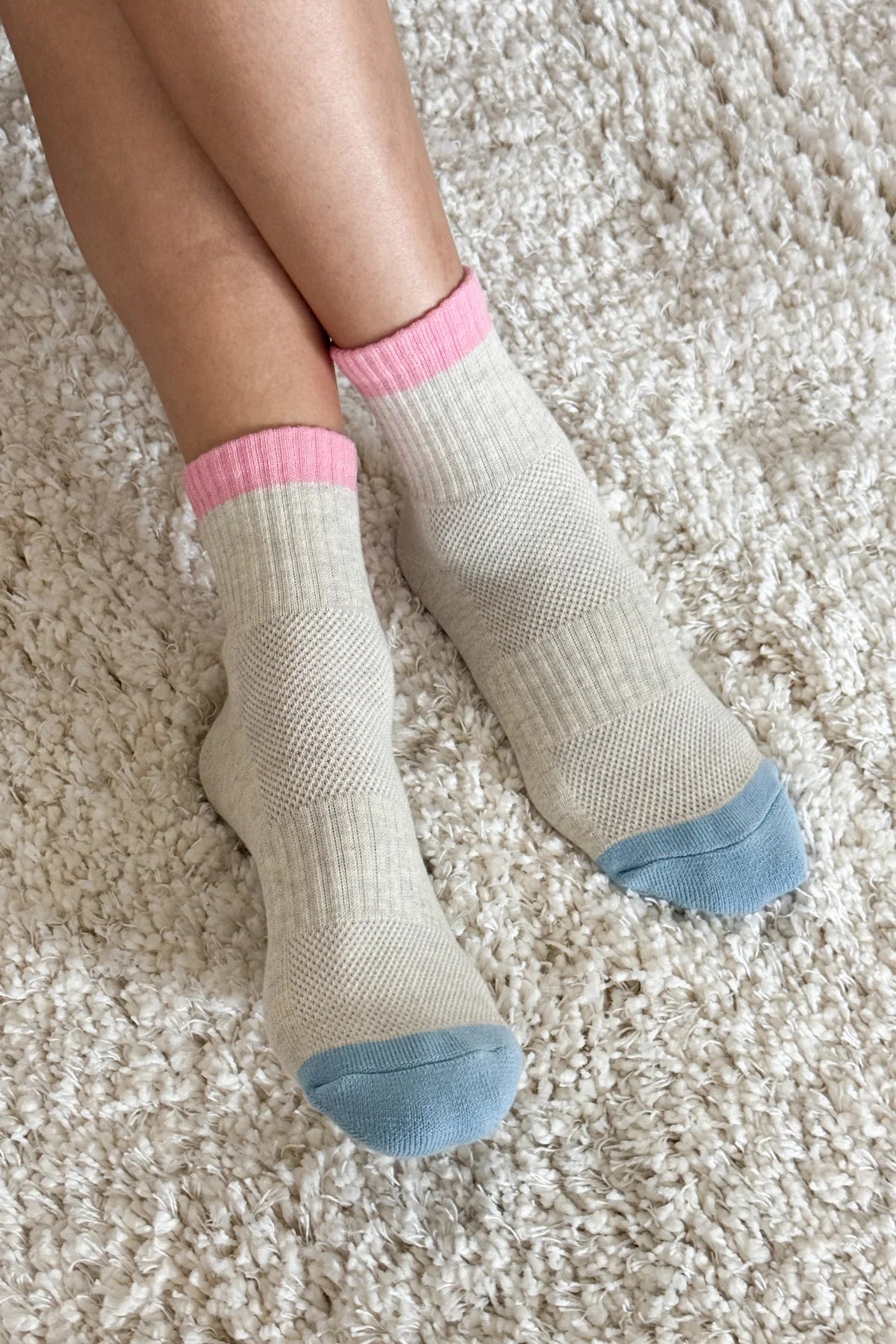 Le Bon Shoppe Girlfriend Socks - Grey Pink