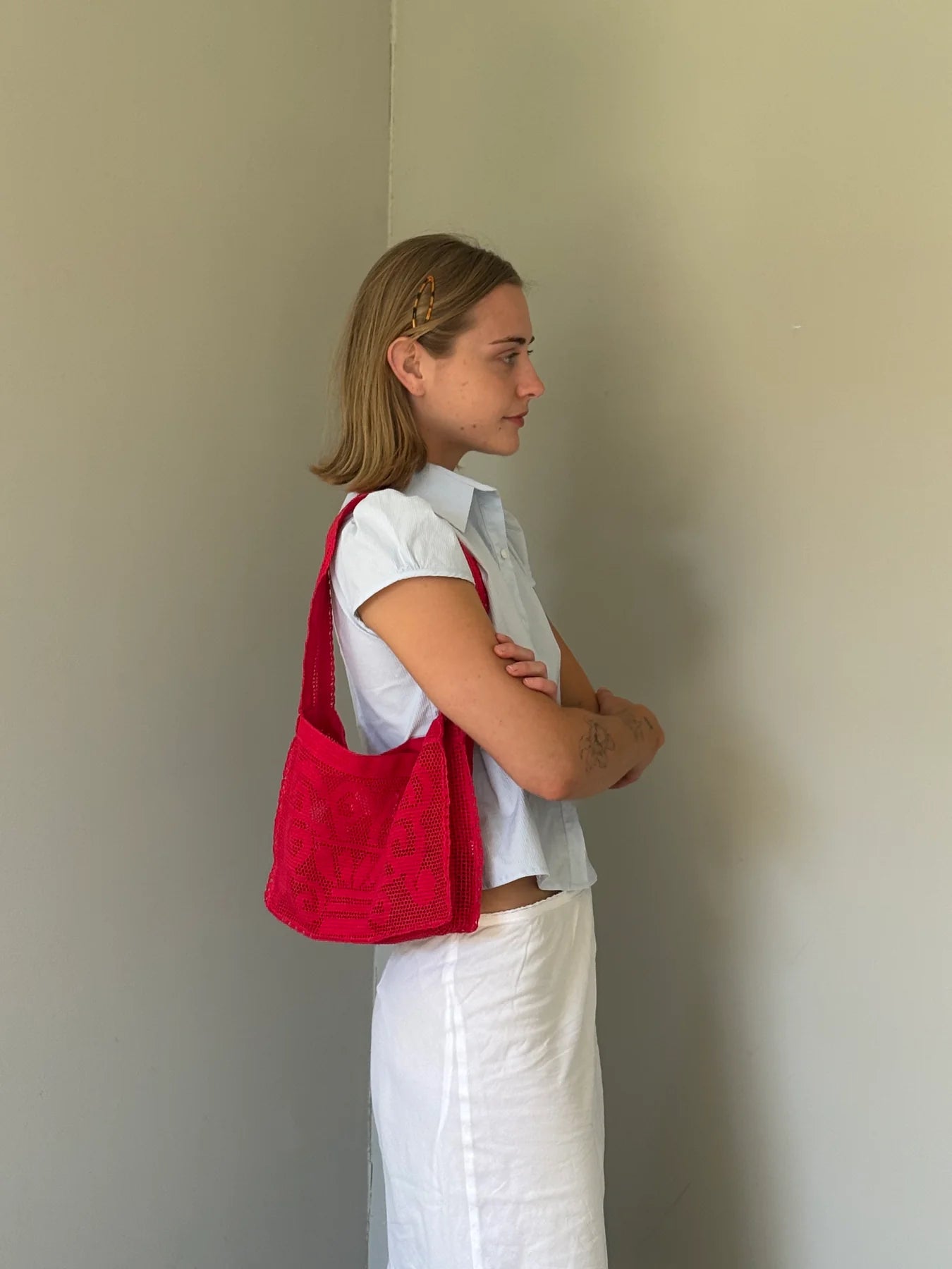 NANANITA Fountain Crochet Bag - Ruby