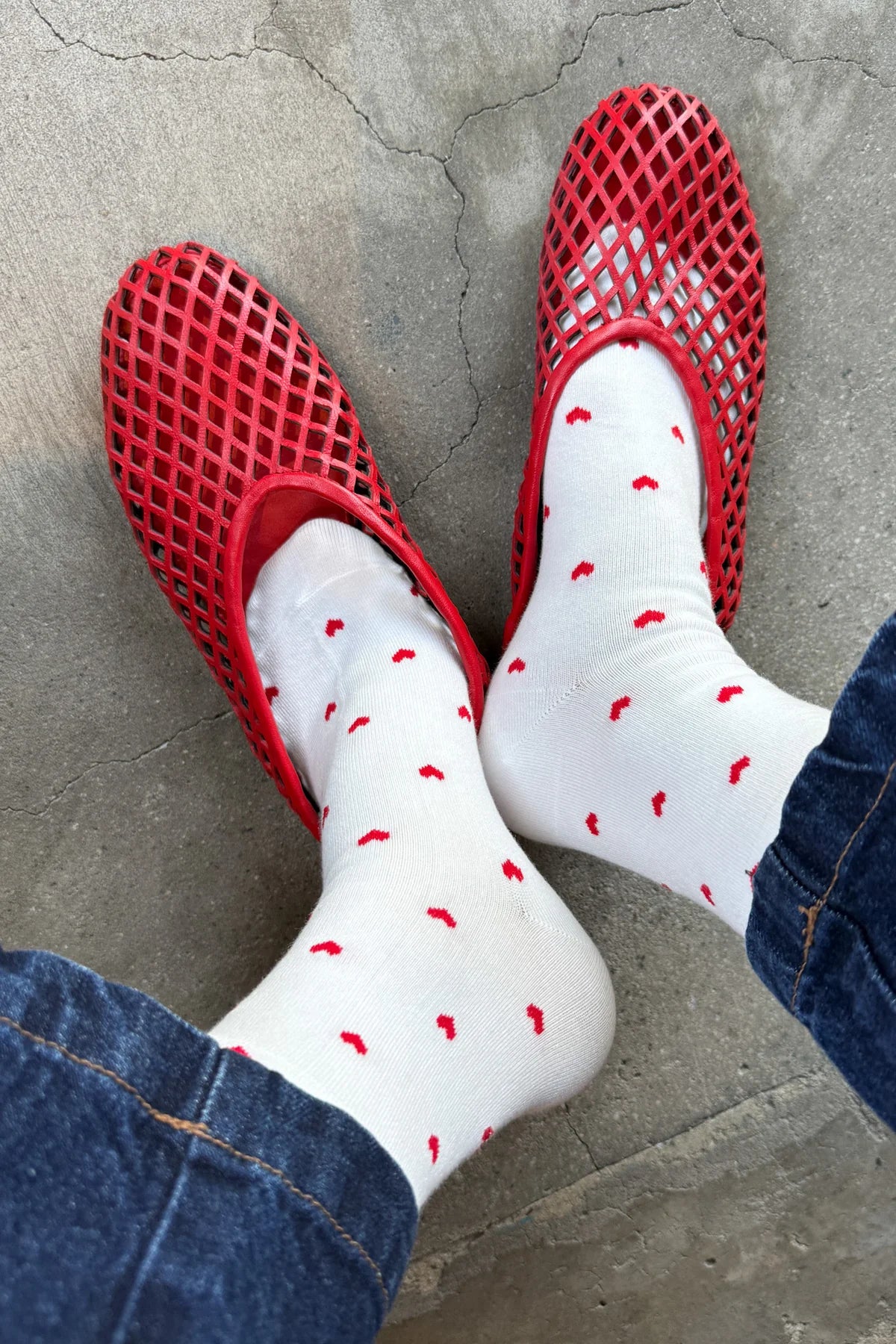 Le Bon Shoppe Sneaker Socks - Red Heart