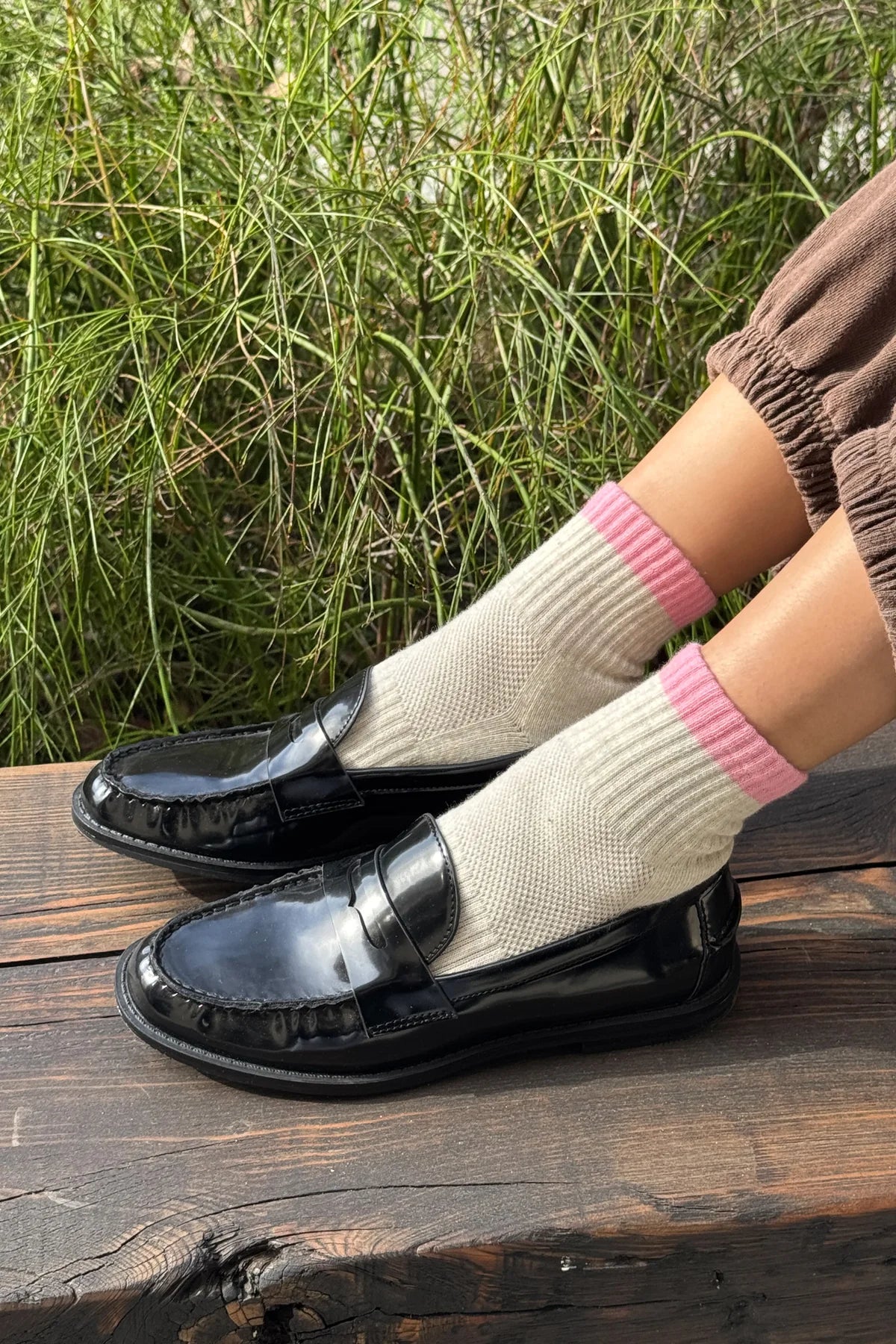 Le Bon Shoppe Girlfriend Socks - Grey Pink