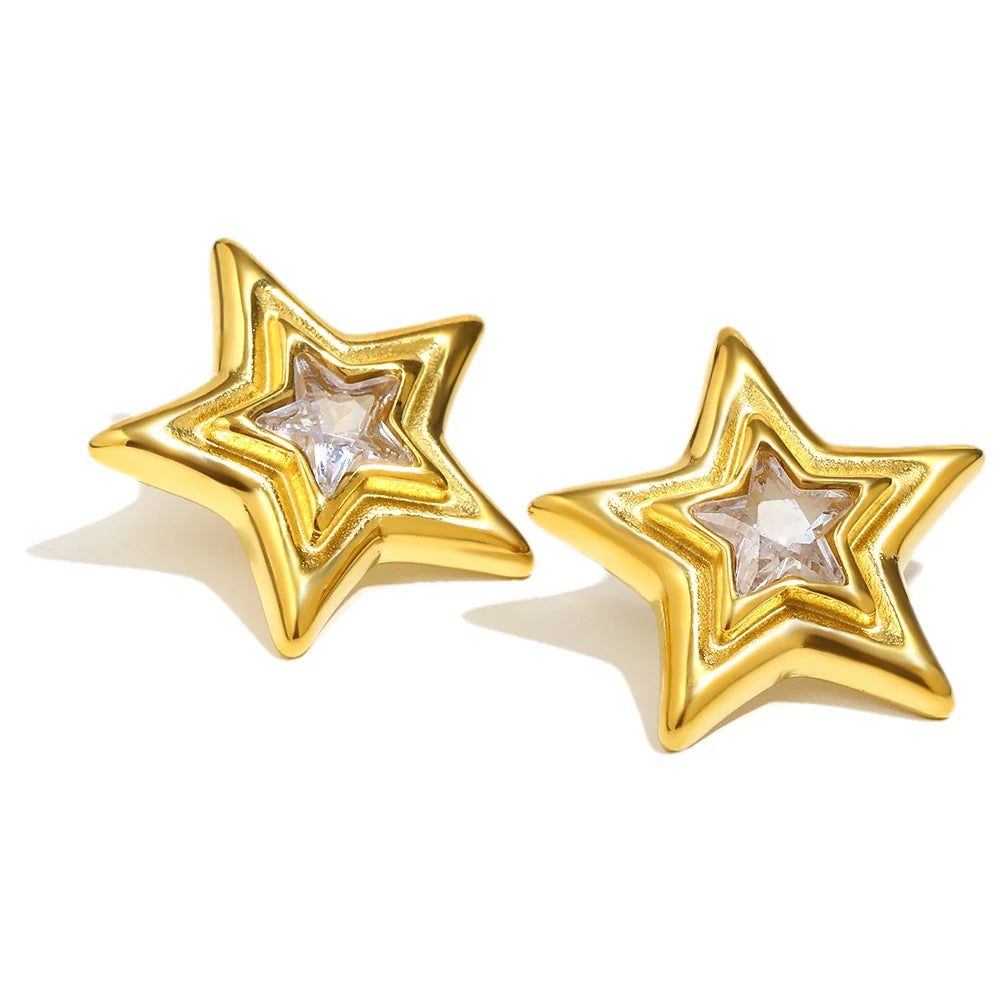 Recreation Jewels Ellie's Mixed Star Studs - Gold