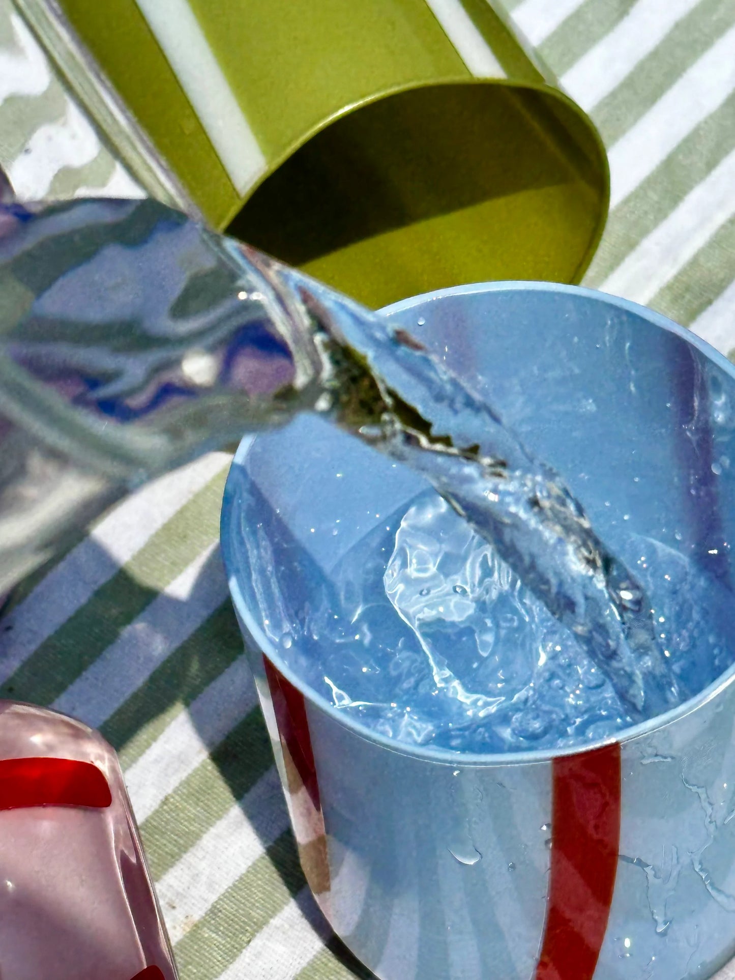 Maegen Atina Glassware - Blue & Red