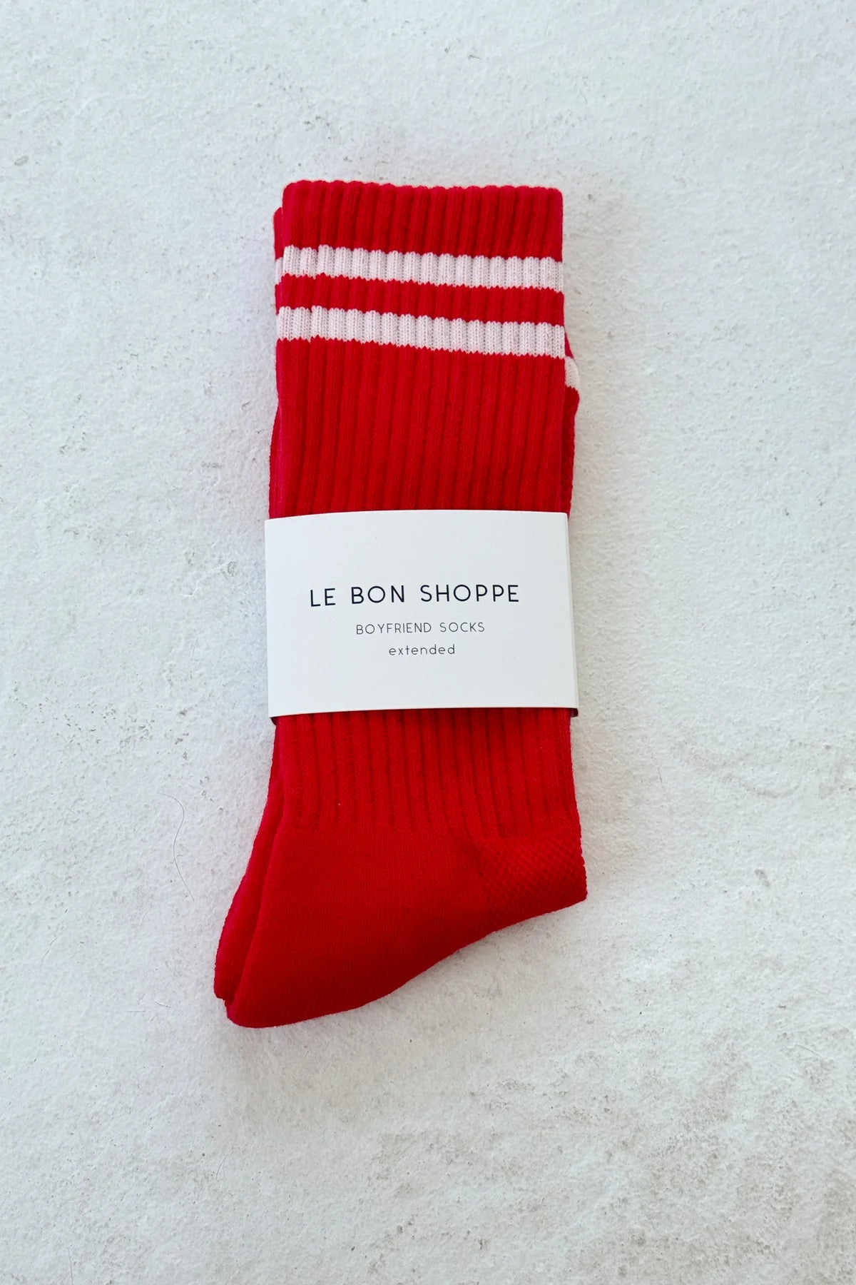 Le Bon Shoppe Extended Boyfriend Socks  - Red