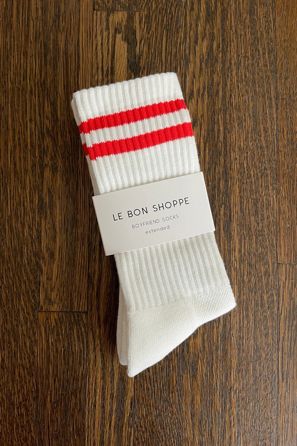 Le Bon Shoppe Extended Boyfriend Socks  - Clean White