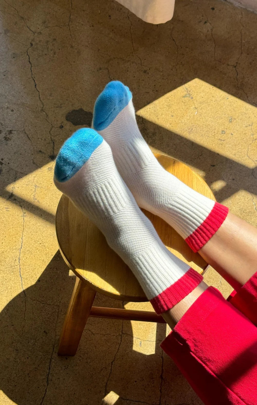 Le Bon Shoppe Color Block Girlfriend Socks - Blue Red
