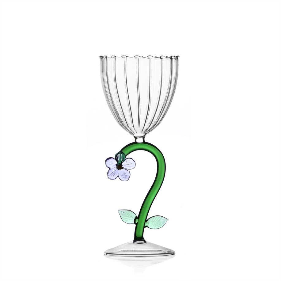 Ichendorf Optical Stemmed Glass in Lilac Flower
