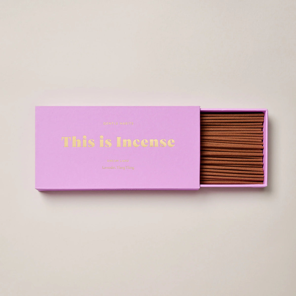 Gentle Habits This Is Incense Purple Box with Incenses on a white background 