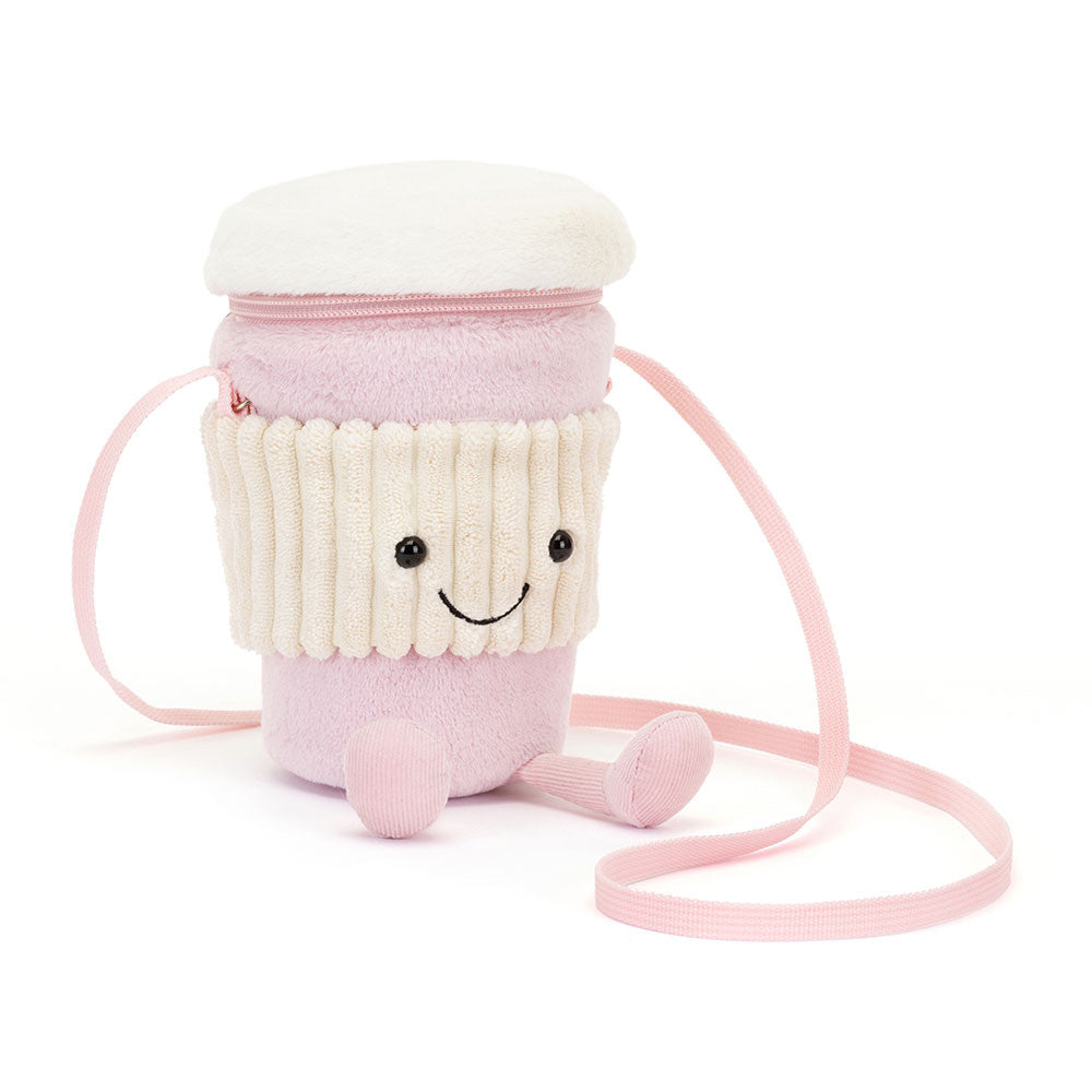 Jellycat Amuseable Coffee-To-Go Bag in Pink and Cream colour 